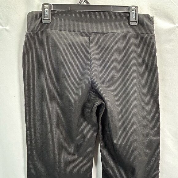 Valia Women's 11/12 Pin Stripe Black Dress Pants Pull On Office Work 32 x 32 - Picture 7 of 10
